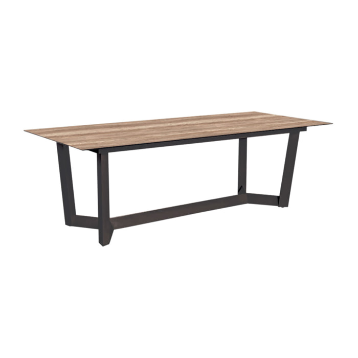 Ensemble table et chaises de jardin  - Chêne doré et Nuit Anthracite - JULINEA