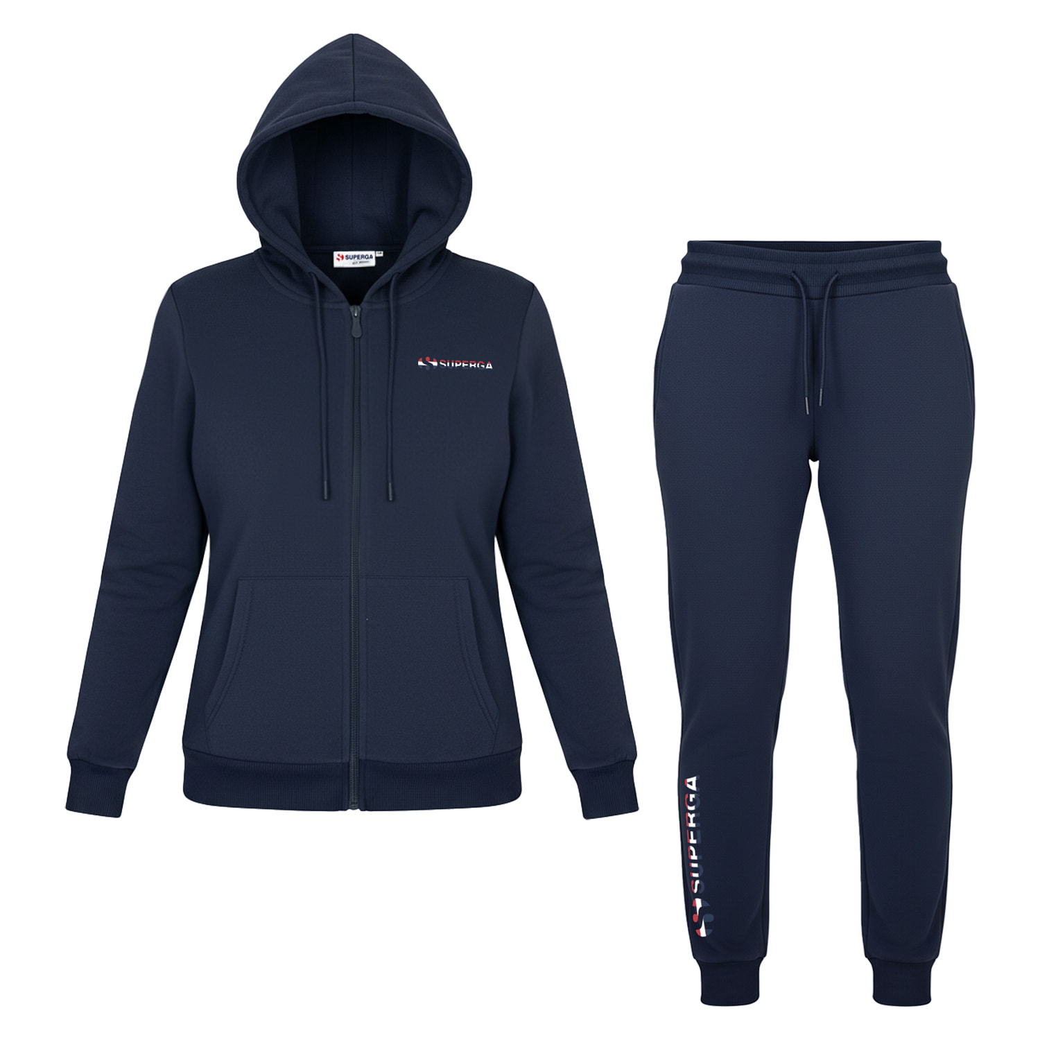 Tuta Donna SUPERGA Cotone Felpato Full Zip e Cappuccio