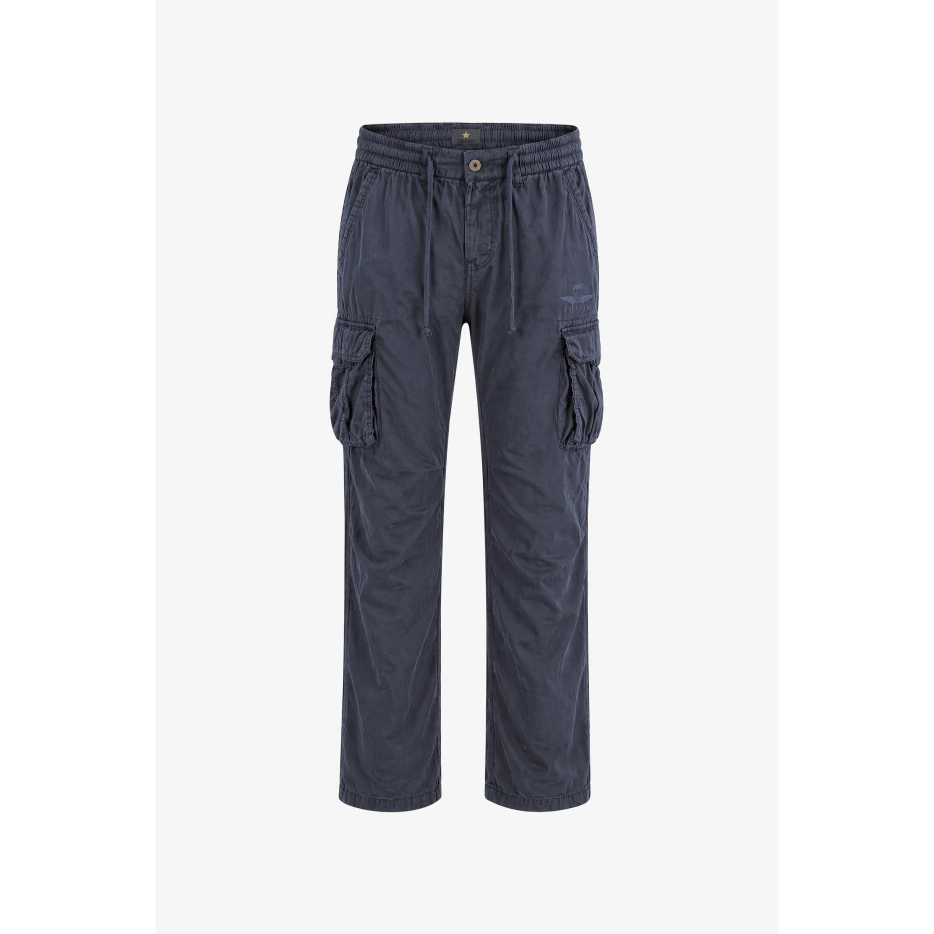 Pantaloni Esercito cargo in lino blu uomo