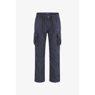 Pantaloni Esercito cargo in lino blu uomo