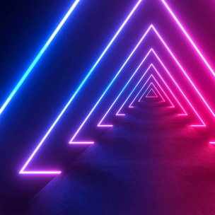Tableau tunnel géométrique néon abstrait Toile imprimée