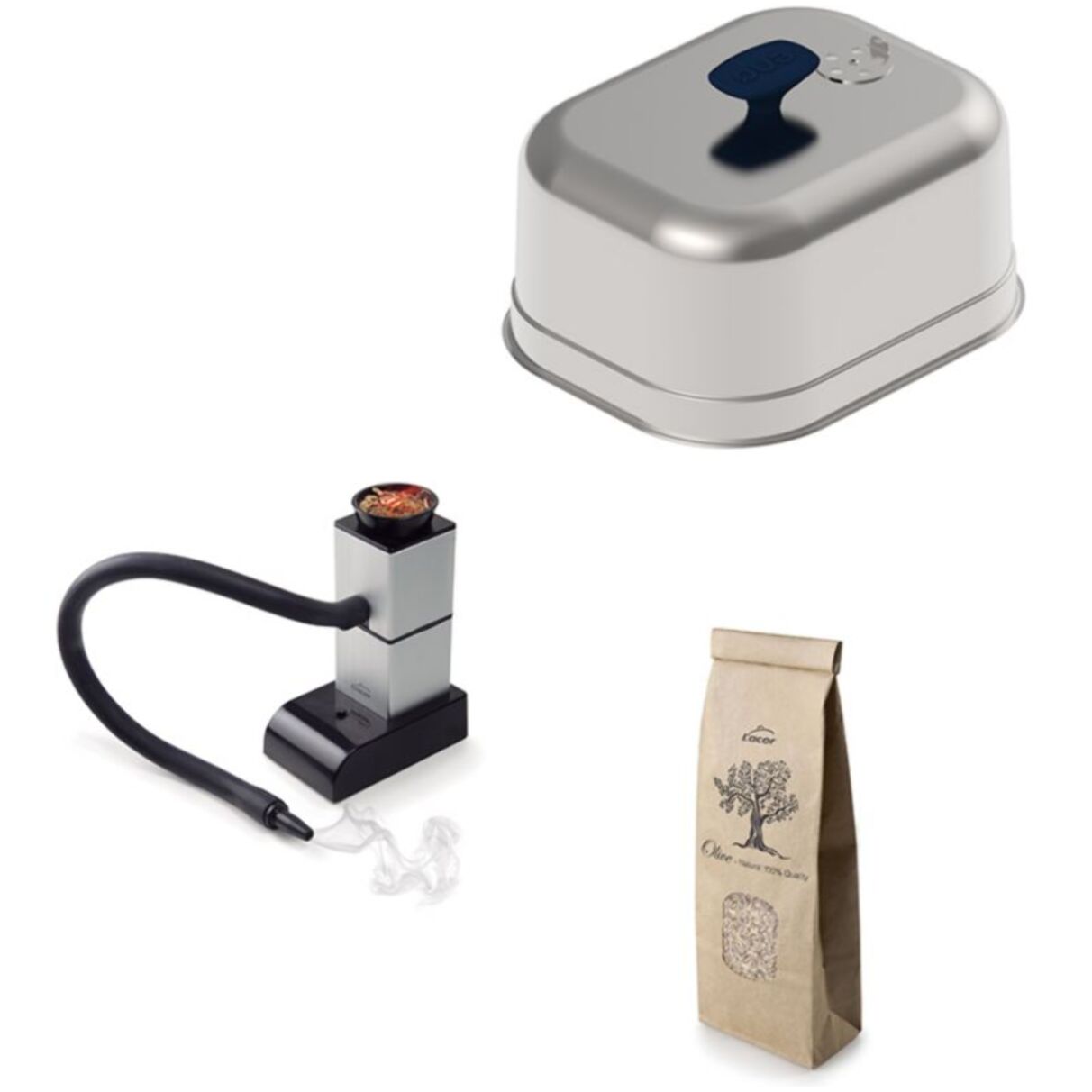 Ustensile plancha ENO fumage a froid avec Cloche - Inox