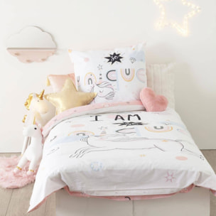 JUEGO DE CAMA INFANTIL ''UNICORNIO'' -funda nórdica y funda almohada, 140x200cm