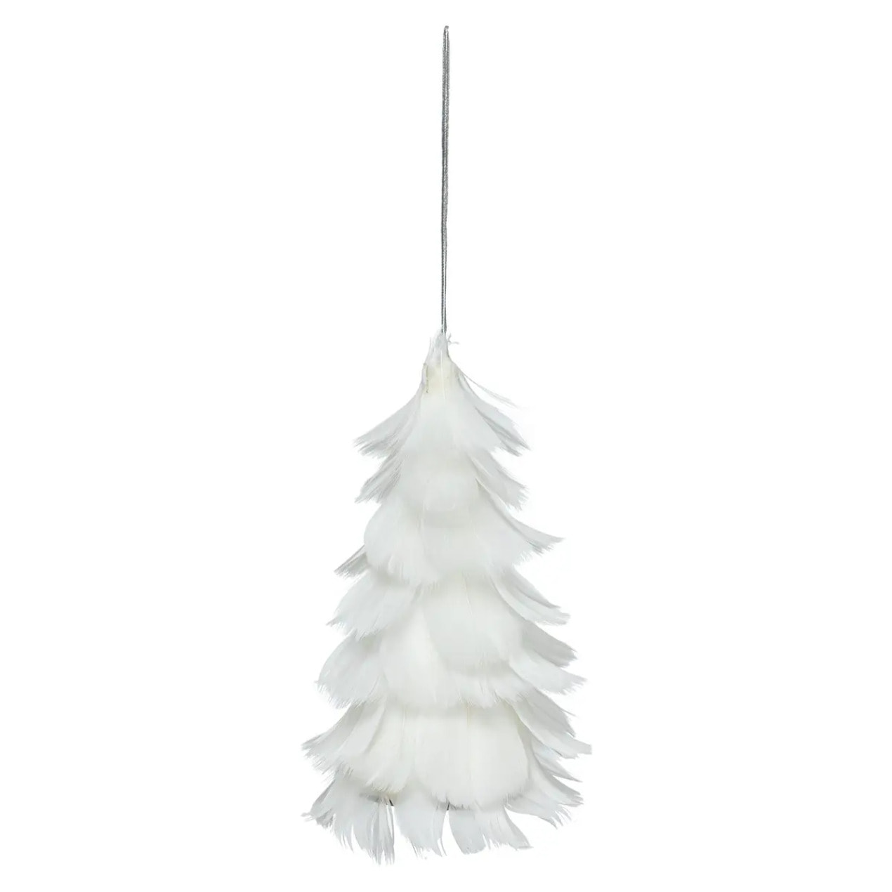 Décoration de sapin plumes blanc 15cm