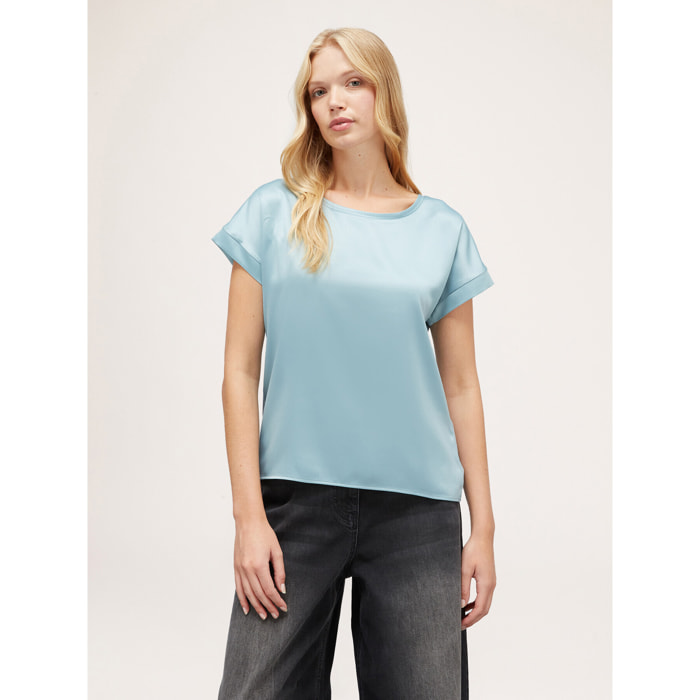 Motivi - Camiseta bimaterial - Light - blue