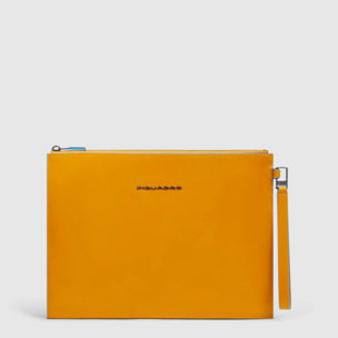 Piquadro Pochette porta iPad® in pelle con polsiera rimovibile e tasca per AirPods®