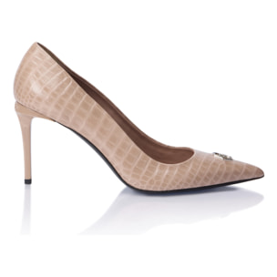 PHILIPP PLEIN Cocco Print Decolette Mid Heels Hexagon 9