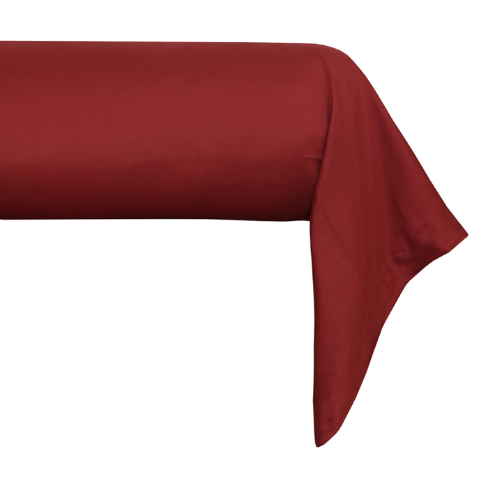 Taie de traversin satin de coton bordeaux