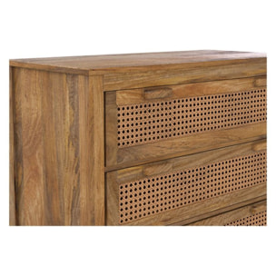 Commode en cannages et bois 3 tiroirs - Tiki