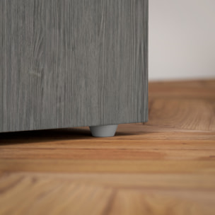 Bureau informatique table multi-fonctions 3 tiroirs 2 étagères dim. 120L x 49l x 72H cm MDF aspect bois gris