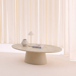 Table basse ovale finition effet béton NELL