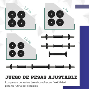 Juego de Mancuernas Ajustables, 2 en 1, 25kg, Juego de Pesas con Barras de Conexión y Mangos Antideslizantes, Pesas y Mancuernas para Hombres y Mujeres, Ejercicio de Fitness, Gimnasio en Casa