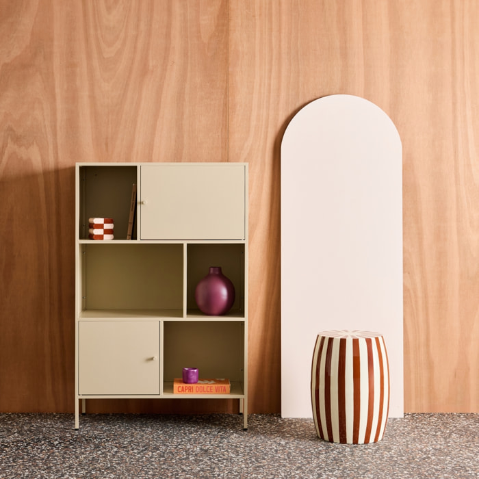 Buffet, meuble de rangement industriel métal 6 compartiments OKLAHOMA