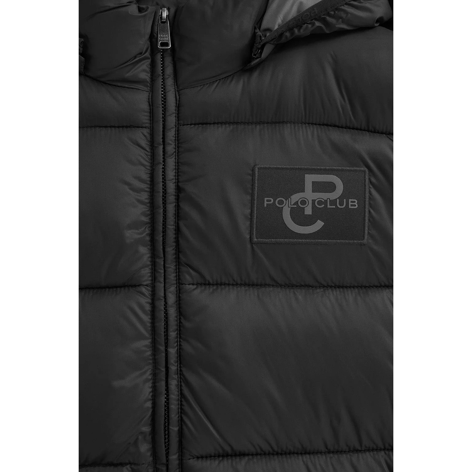 Chaleco ultralight negro con logo Polo Club