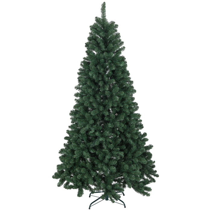 Árbol de Navidad 210 cm Árbol de Navidad Artificial con 1064 Ramas de Alambre de Memoria y Base Plegable Árbol de Navideño para Salón Verde