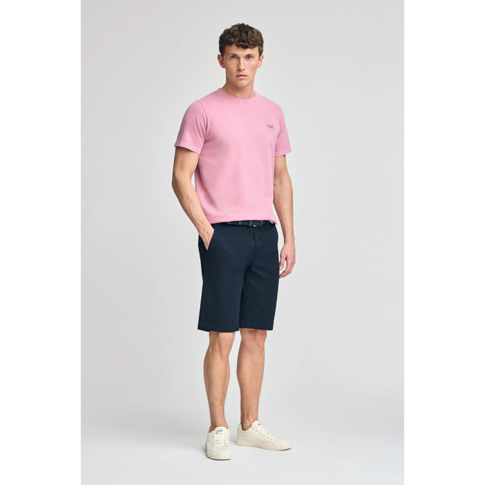 Camiseta rosa empolvado garment dye con detalle Polo Club