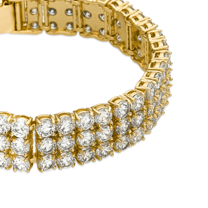 Pulsera con Circonita Brillante acabado oro 18k