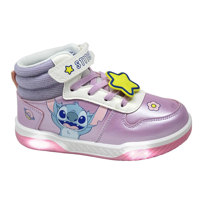 Zapatilla deportiva infantil suela ligera con luces "Stitch"