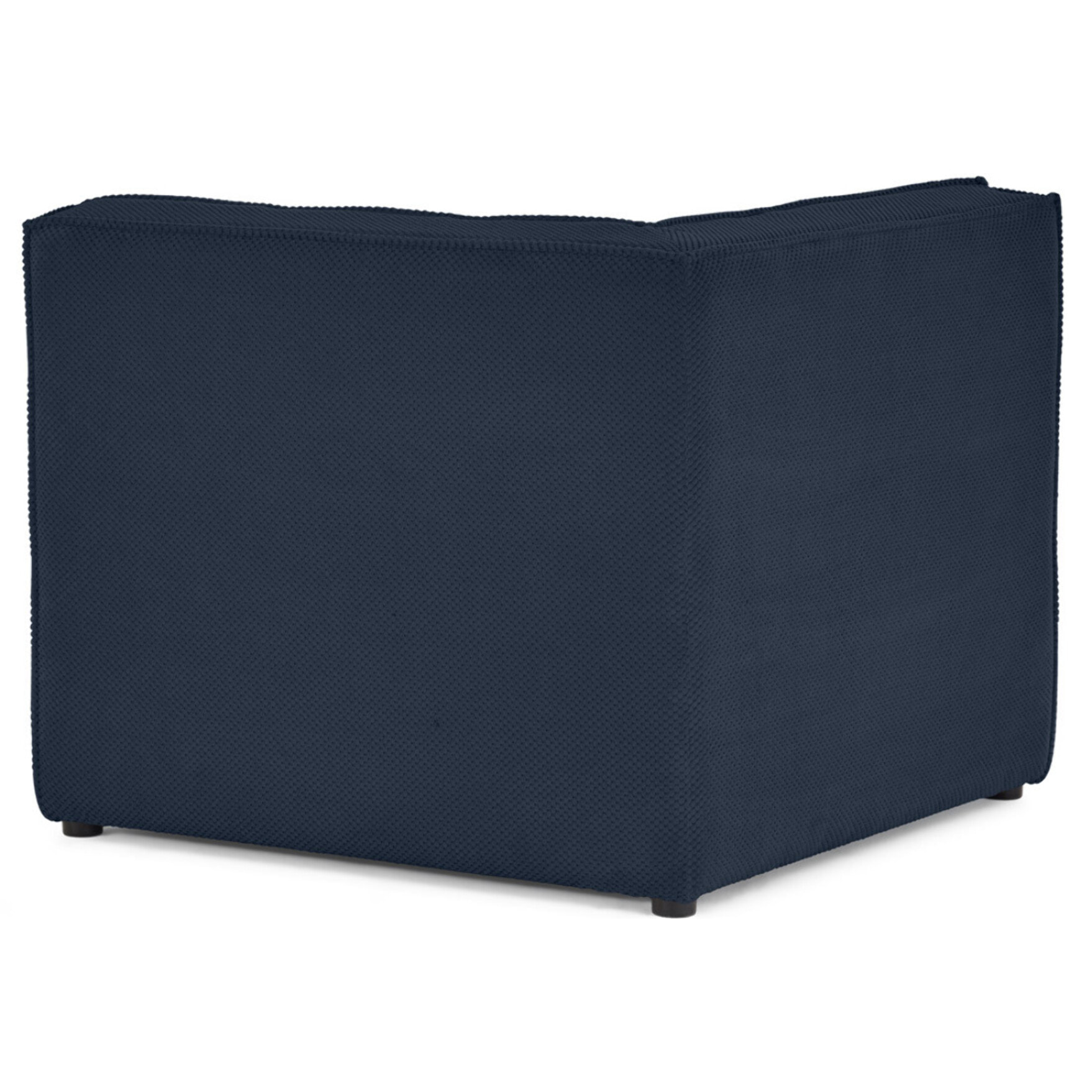 Ellie - module d'angle en velours texturé - Bleu marine