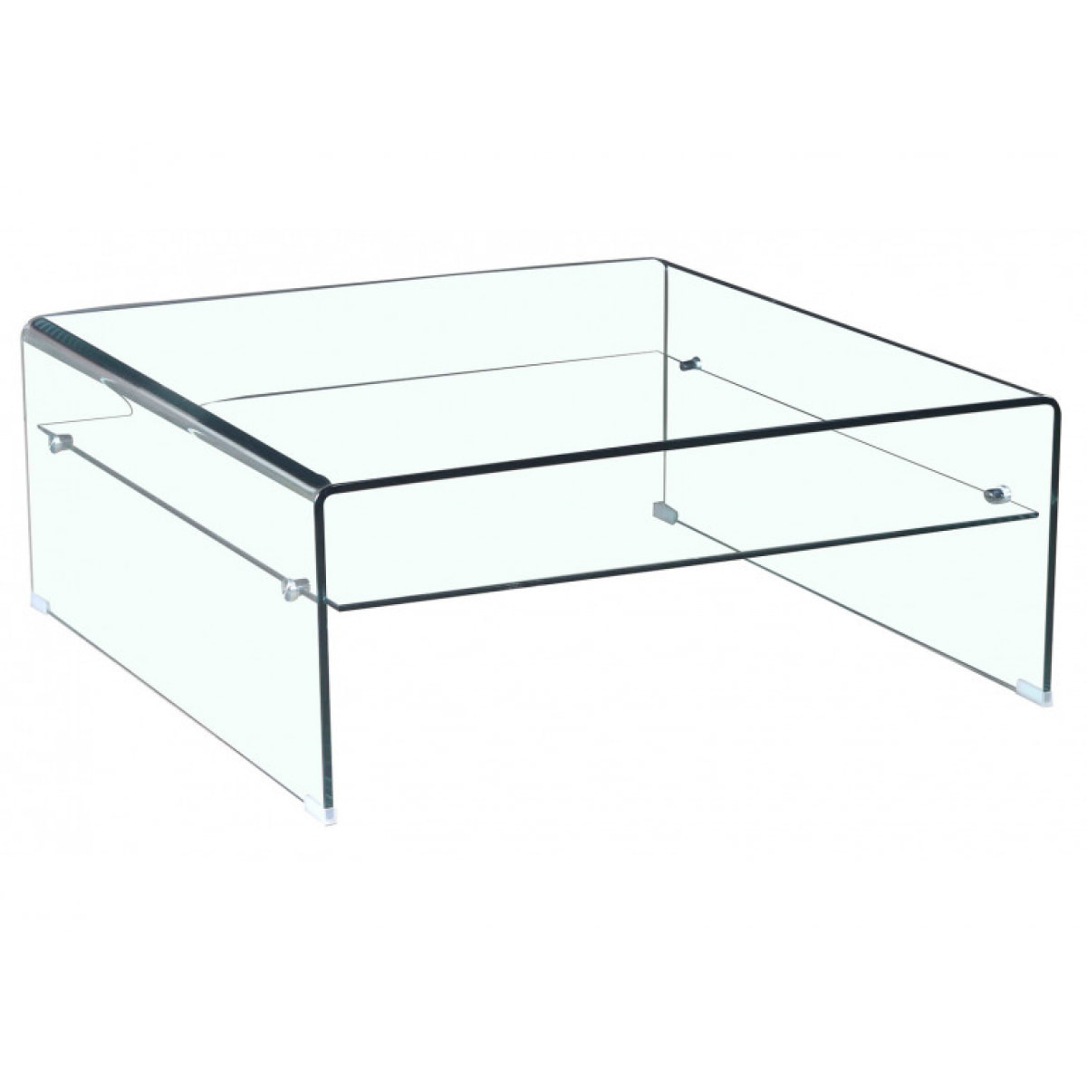 Table basse carré en verre trempé - BENT