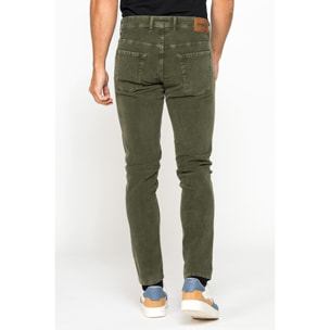 PANTALONE SLIM FIT IN VELLUTO STRETCH TINTURA ACID WASH