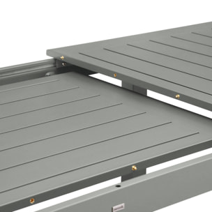 Table de jardin kaki SEATTLE extensible aluminium. 6 places. 155 / 218.5 x 89 x 75 cm