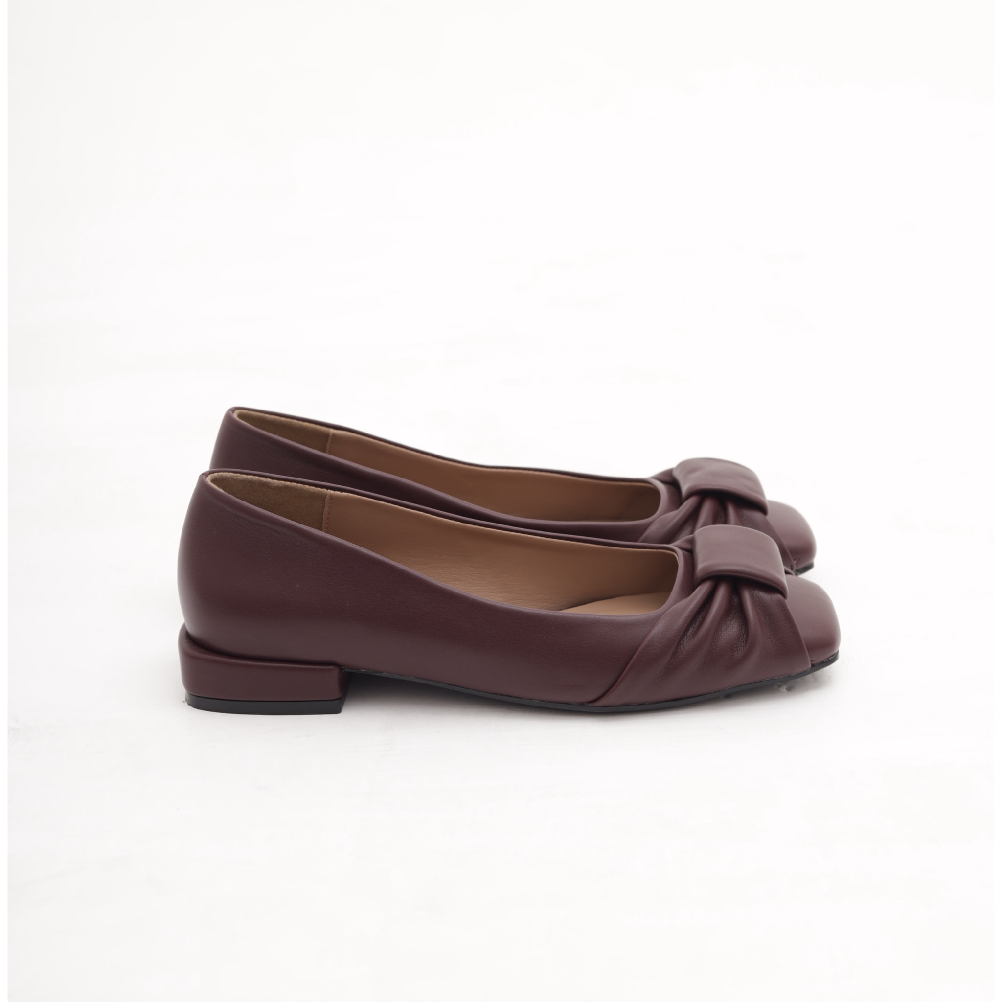 DECOLLETE FLAT FIOCCO BORDEAUX