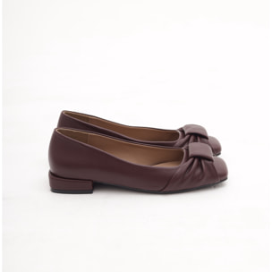 DECOLLETE FLAT FIOCCO BORDEAUX