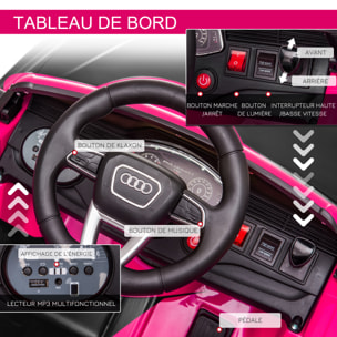 Voiture électrique enfant licence officielle Audi RS Q8 - 2 moteurs - télécommande - effets sonores, lumineux - rose