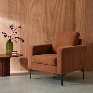 Fauteuil pieds métal velours côtelé BJORN