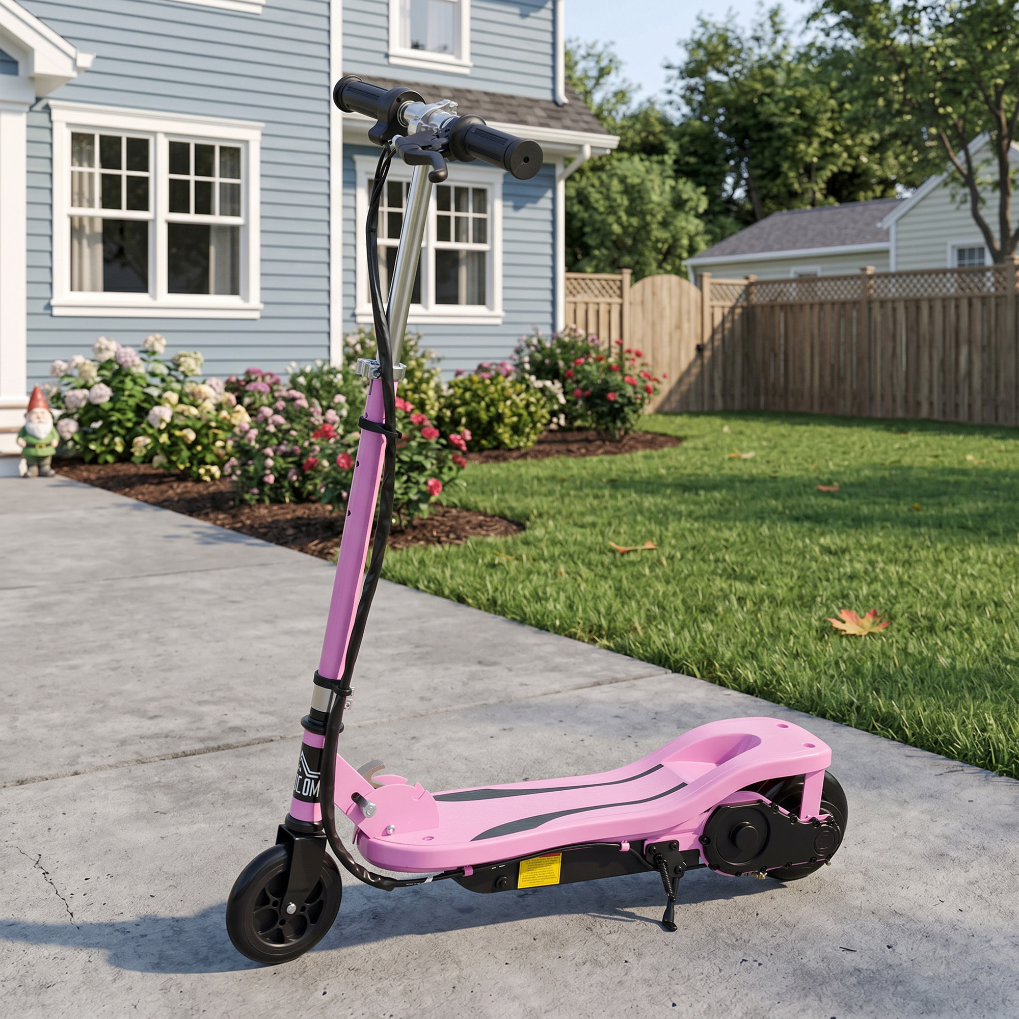 Trottinette électrique pliable enfant 7-14 ans - hauteur réglable - 120W 24V max. 12 Km/h - métal PP rose noir