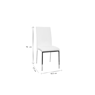 Chaises design blanc et acier chromé (lot de 2) SIMEA