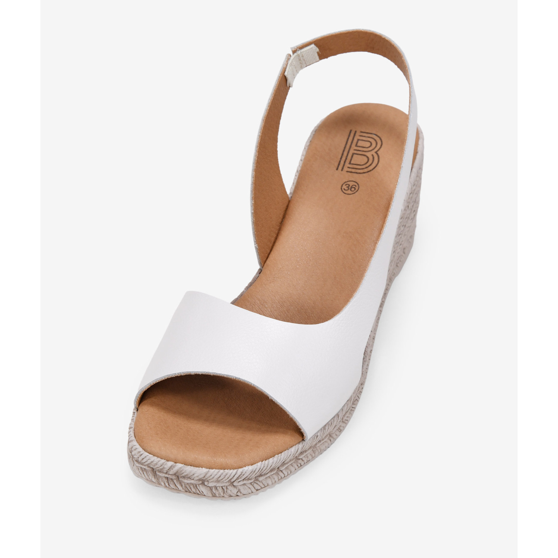 Sandalias de cuña blancas en piel