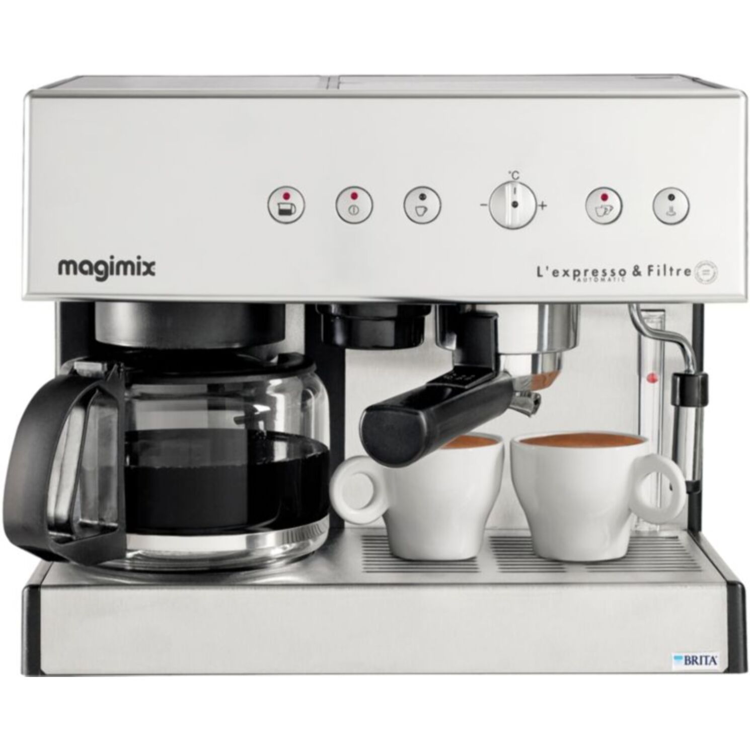 Expresso combiné cafetière MAGIMIX 11423 AUTO CHROME MAT