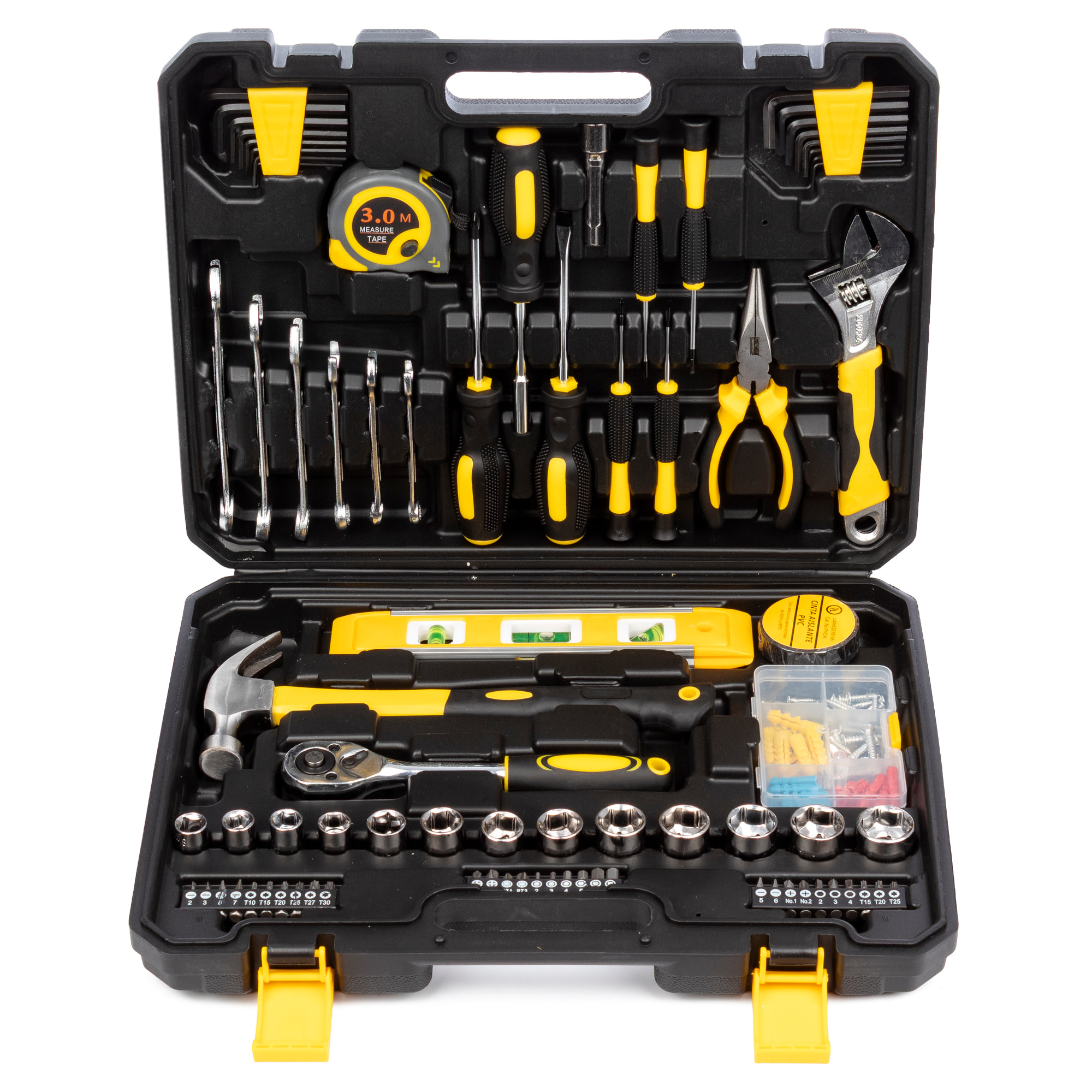 Set di strumenti domestici con valigetta di trasporto e 108 pezzi