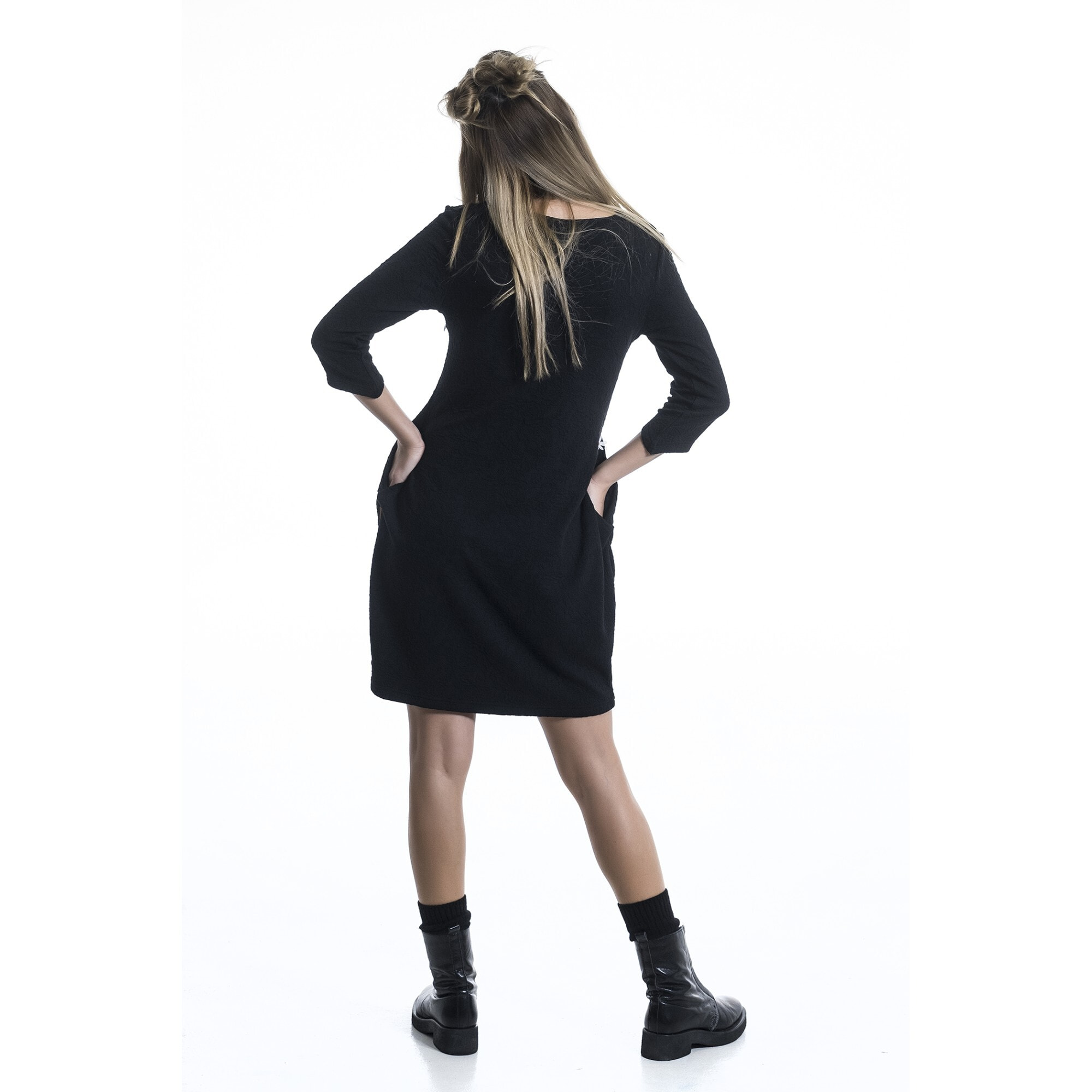 Mamatayoe Vestido Beverley Para Mujer, Manga Tres Cuartos, Negro