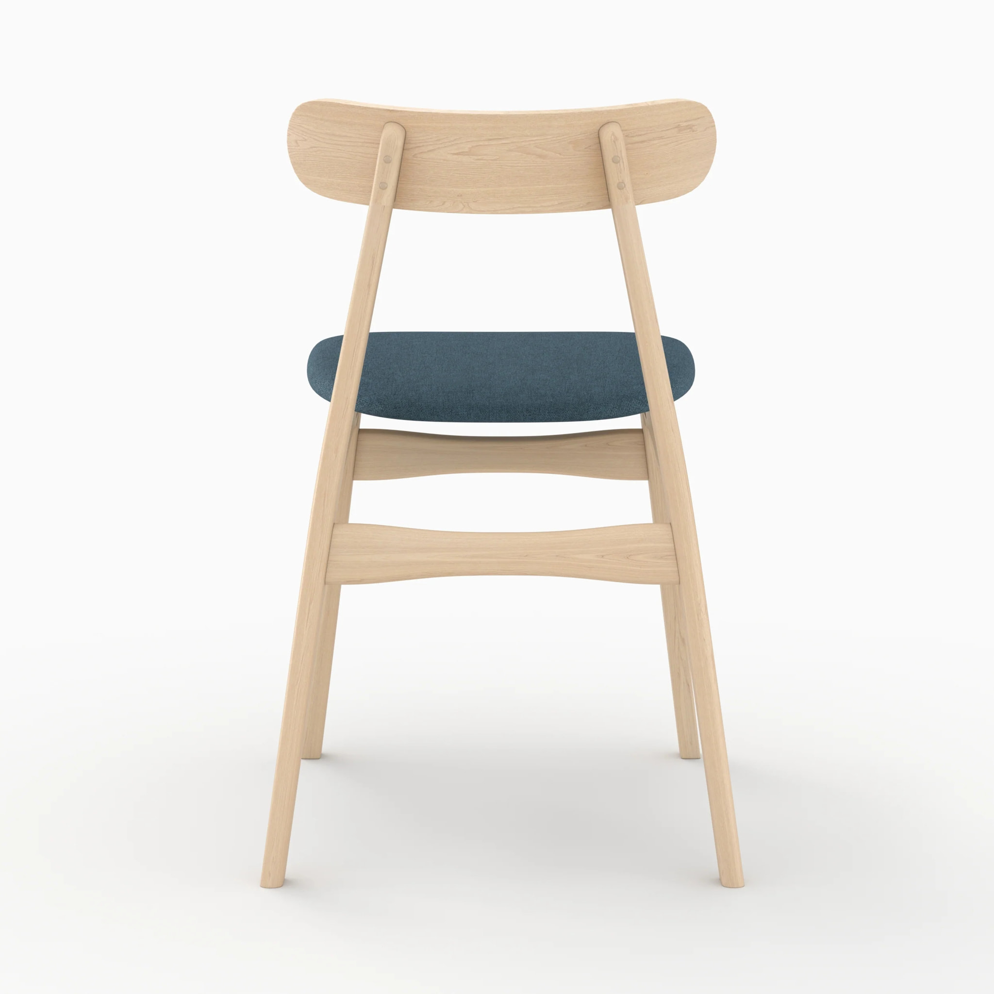 Lot de 2 chaises en tissu bleu et bois d'hévéa - Lisette