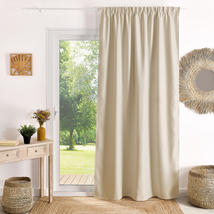 Rideau à galon fronceur occultant ignifugé M1 Non Feu - Ecru