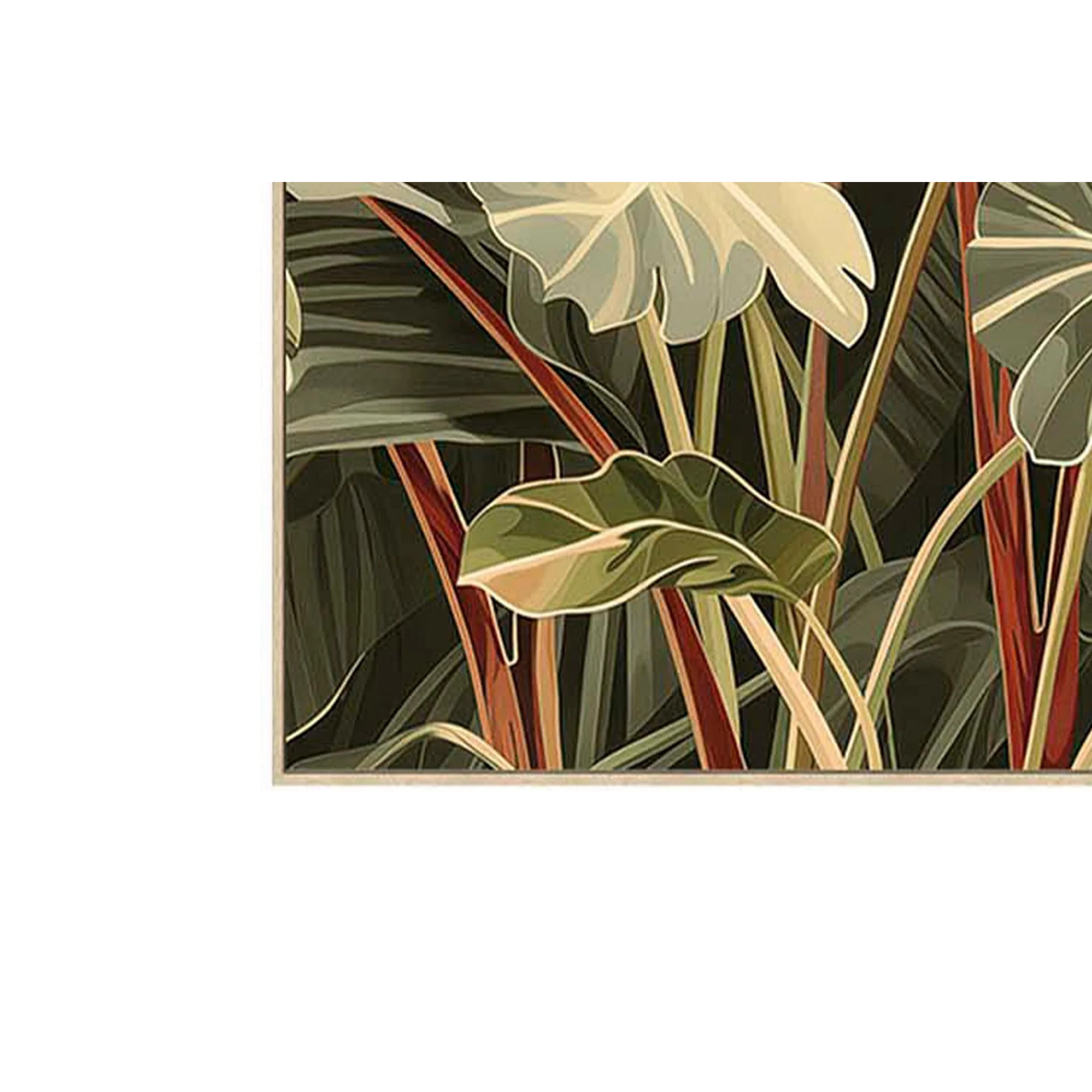 Cuadro Hojas 50% Pintado A Mano 83x4x123 Cm