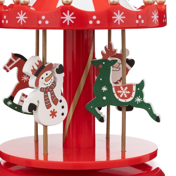 Carrousel musical père noël et bonhomme de neige