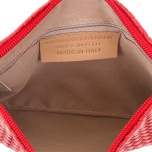 Oleggio Borsa a tracolla Donna.Pelle autentica Camoscio Inciso Spiga