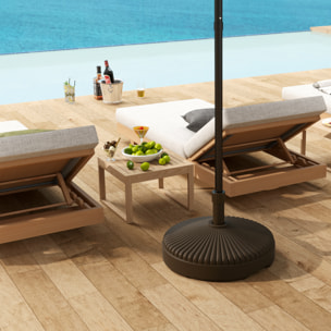 Base para Sombrilla Redonda Soporte para Parasol Pie para Sombrilla Rellenable con Agua 23L o Arena 28kg para Jardín Terraza Marrón