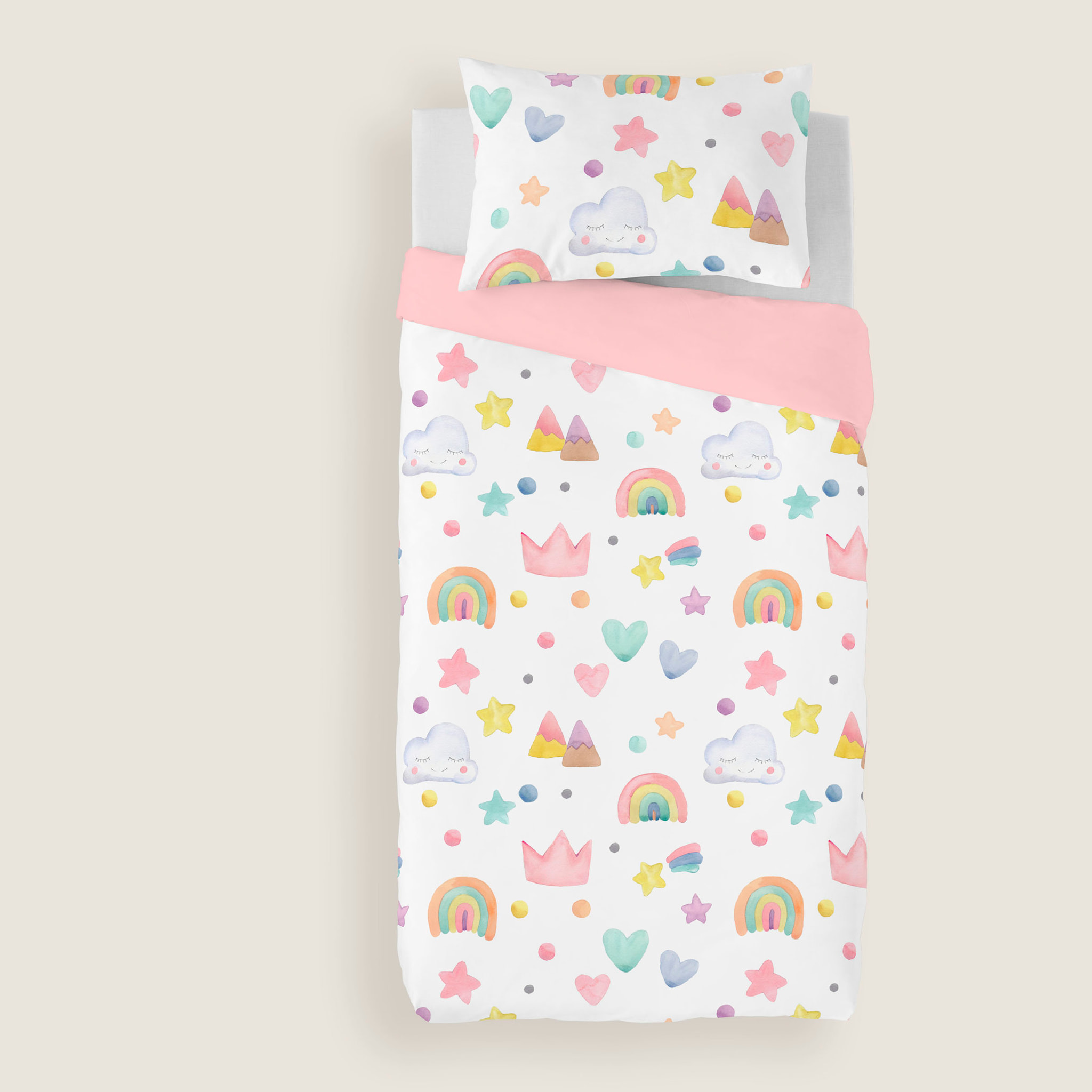 Cool Kids - Funda Nórdica Estampada - Infantil - Cierre Solapa - 100% Algodón - Incluye 1 Funda de Almohada - Confetti