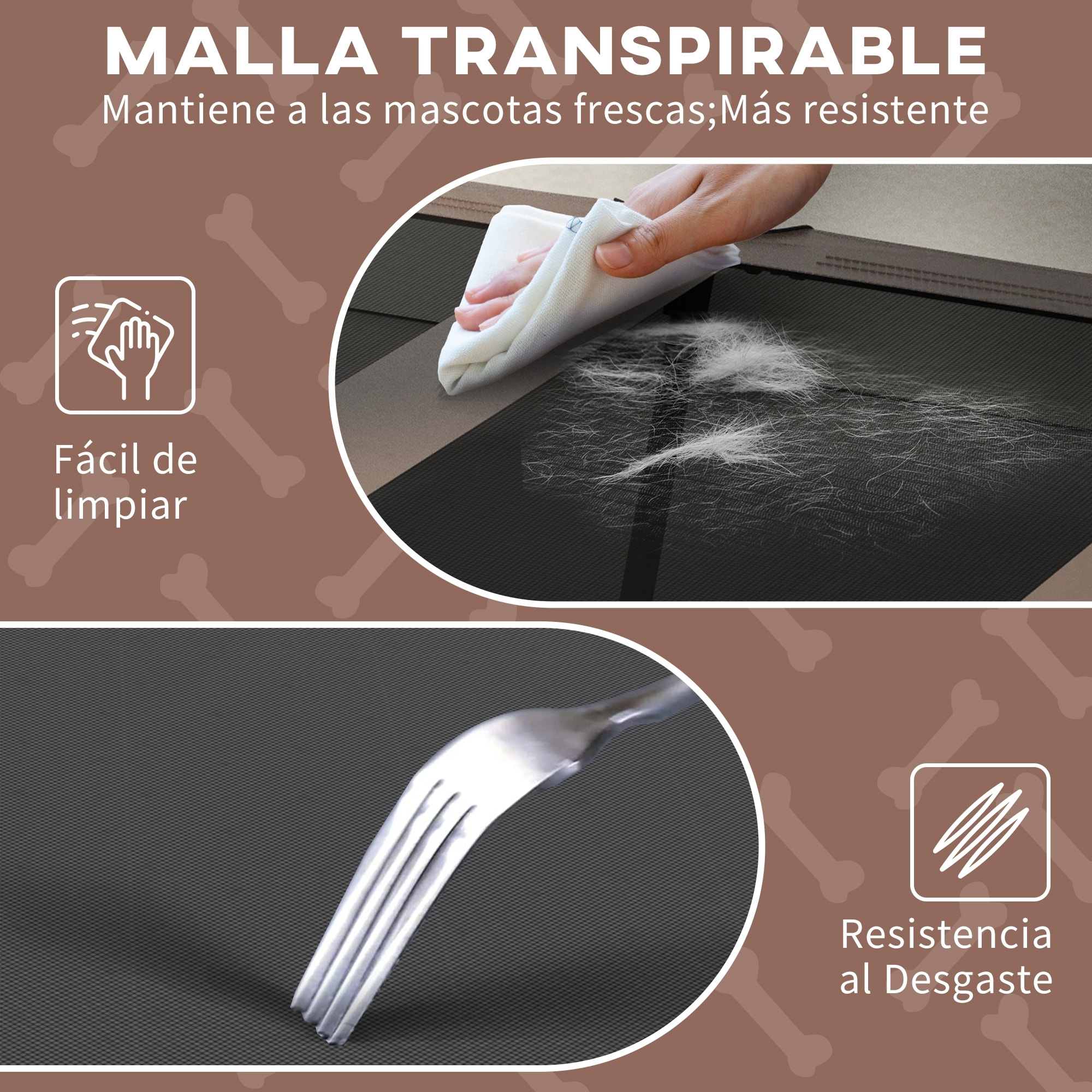 Cama para Perros Elevada con Toldo Cama para Perros Grandes con Marco de Acero y Bolsa de Transporte para Interior y Exterior 106x76x94 cm Café