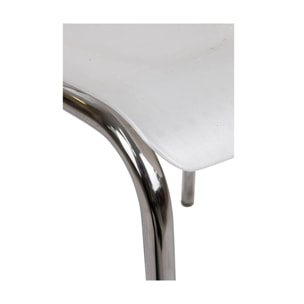 Sedia moderna in metallo e polipropilene, 43 x 45 x 81, Bianco