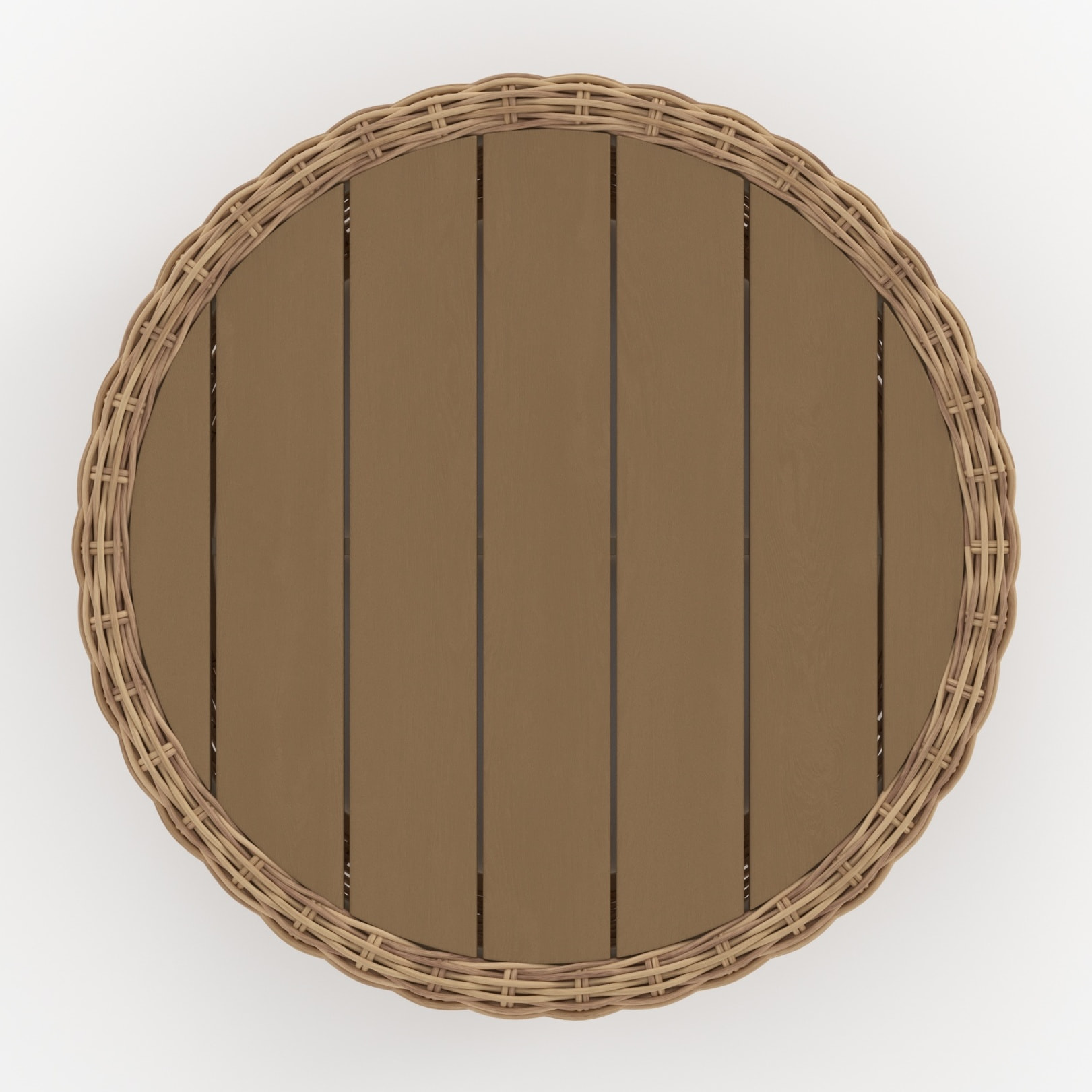 Table basse de jardin en rotin synthétique et bois - Sky