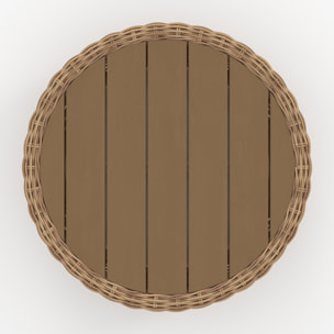 Table basse de jardin en rotin synthétique et bois - Sky