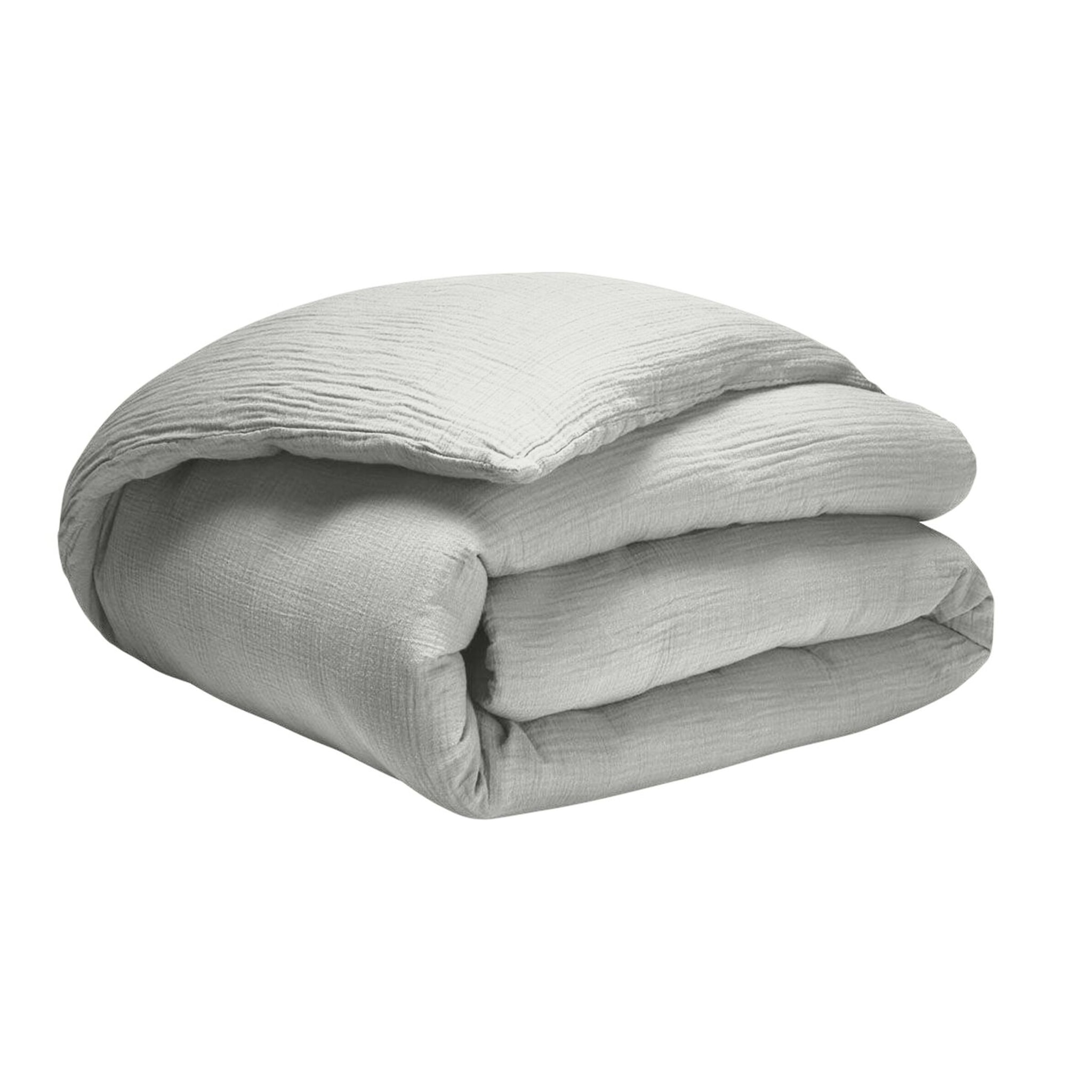 Housse de couette gaze de coton gris glacier