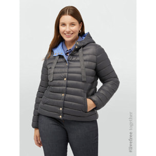 Fiorella Rubino - Piumino leggero con cappuccio e imbottitura in Sorona® Aura - Grigio