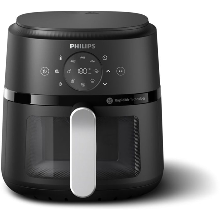 Airfryer PHILIPS NA211/00 friteuse sans huile avec fenêtre de cuisson Noir/Argent, Série 2000 3.2L